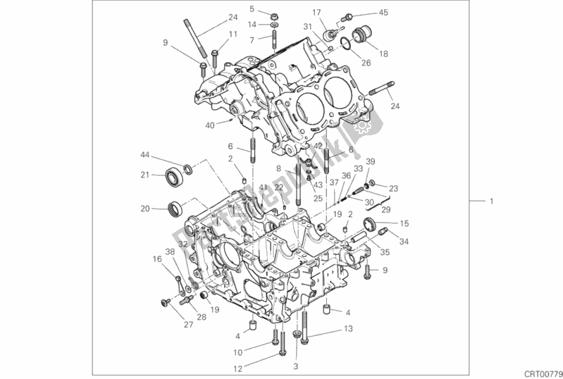 Alle onderdelen voor de 09a - Paar Halve Carters van de Ducati Superbike Panigale V4 USA 1100 2019